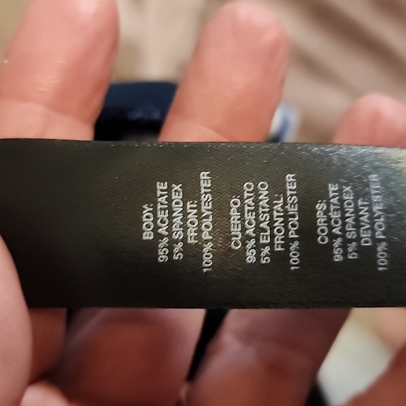 Travelers by Chico’s Women’s Size 2 Lg Vest Blue Streaked Open Front Stretch - Picture 4 of 5